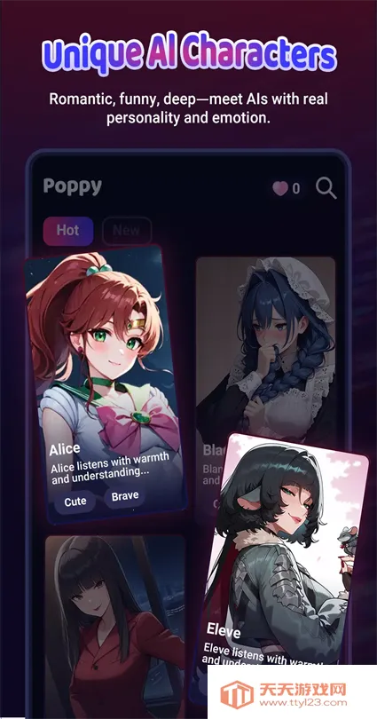 Poppy AI聊天(AI角色互动)v1.0.7 安卓版截图1
