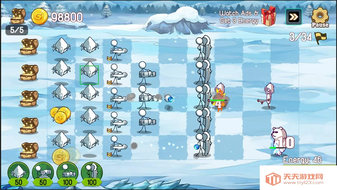 火柴人防御卡通战争(火柴人塔防游戏)v1.1.1 手机版截图3