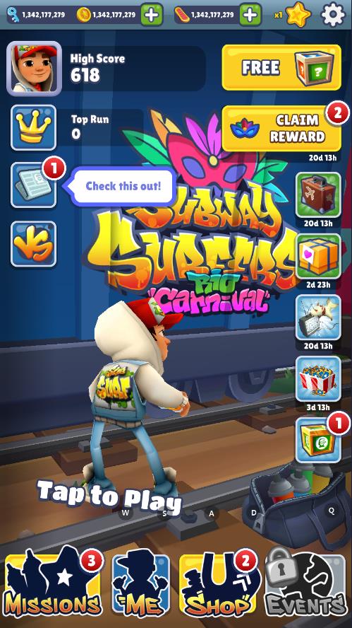 ܿ޽Կװزõ¼(Subway Surf)ͼ0