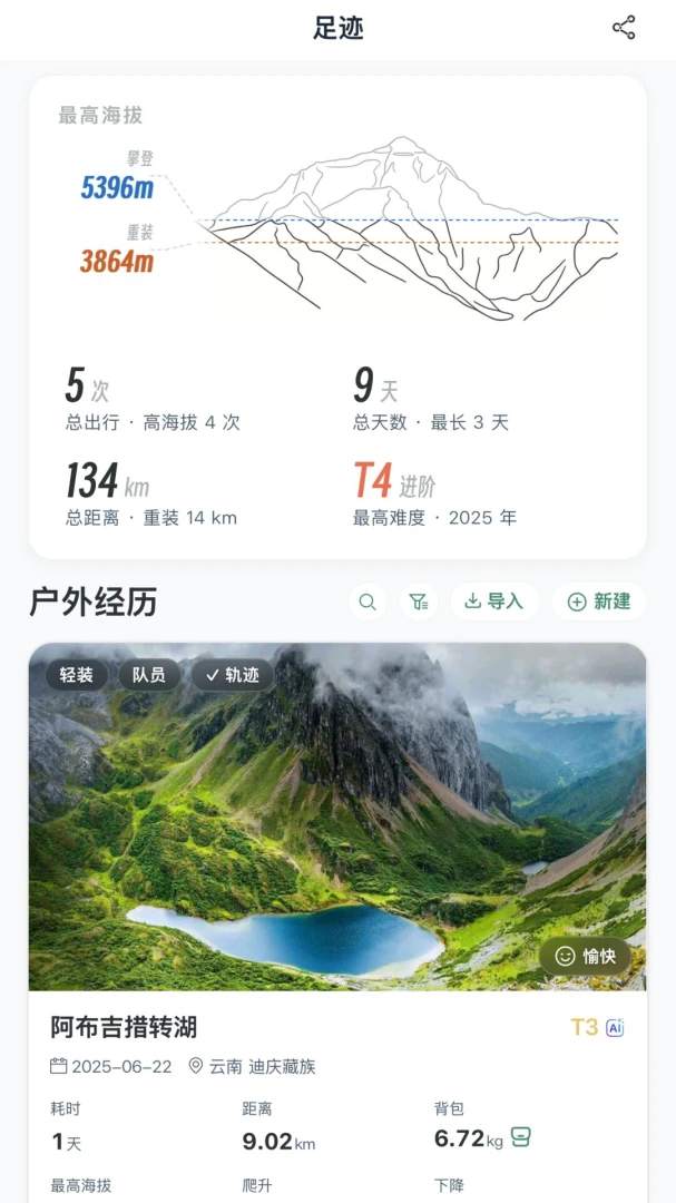 山海轻行(户外出行管理)v1.2.0 安卓版截图1